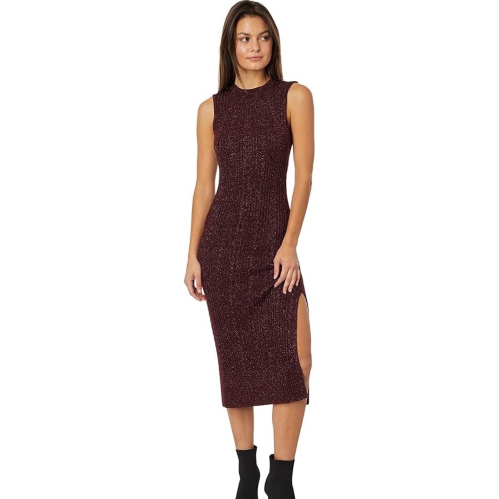 NWT Paige Marium Midi Dress BURGUNDY SPARKLE size M